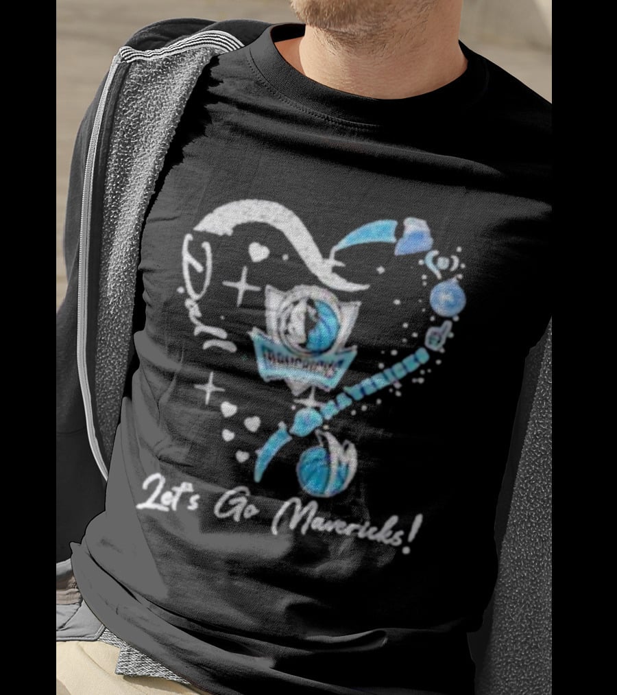 Dallas Mavericks Heart Diamond Let's Go Mavericks T-Shirt