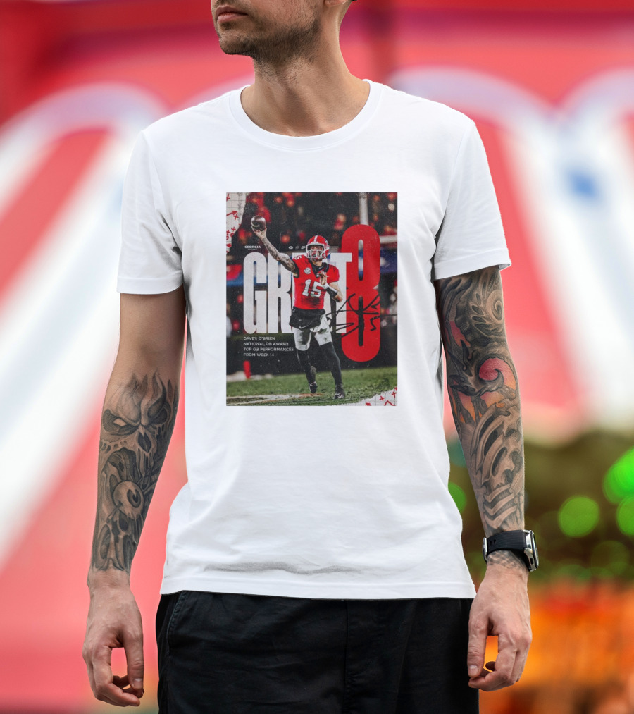 Georgia Bulldogs Carson Beck Great 8 Davey O'Brien National QB Award Top Performances Week 14 T-Shirt
