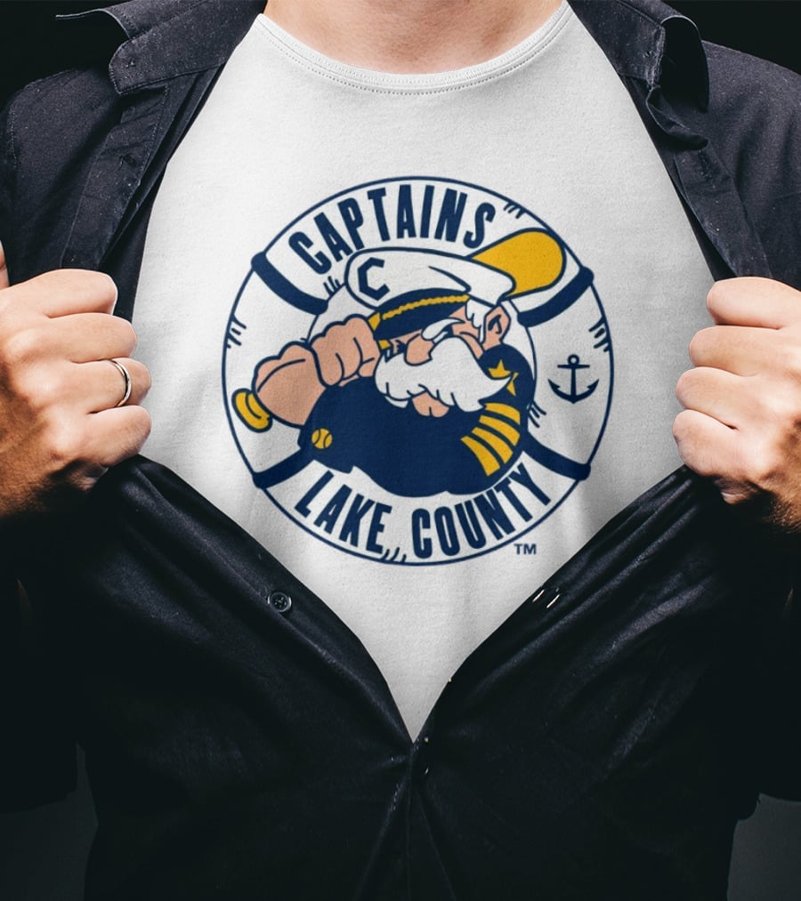 Captain Lake County Anchored Character Captains T-Shirt