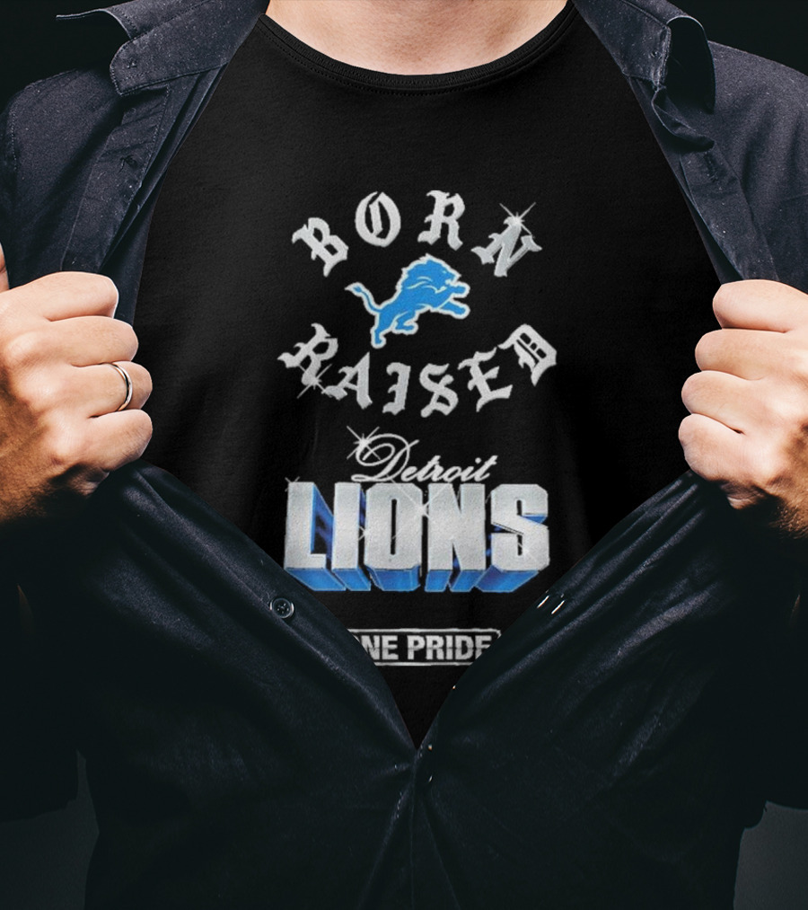 Born Raised Detroit Lions One Pride Chrome T-Shirt
