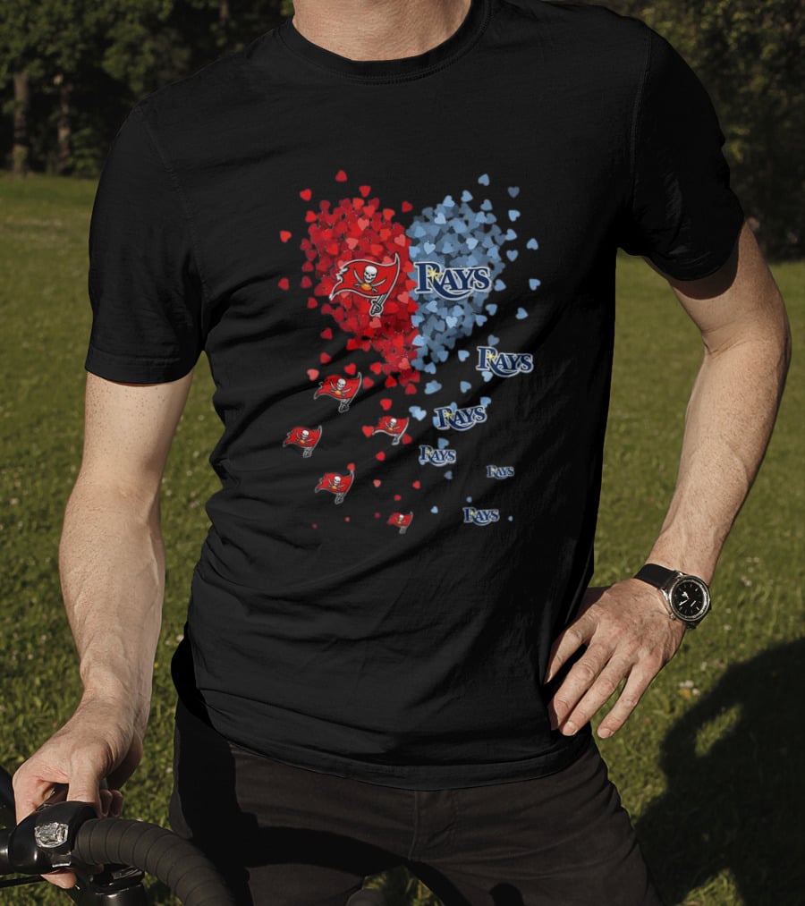 Heart Of Tampa Bay Buccaneers And Rays Fan Spirit T-Shirt