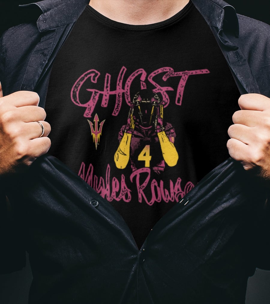 Ghost Myles Rowser Arizona State Sun Devils Number 4 T-Shirt