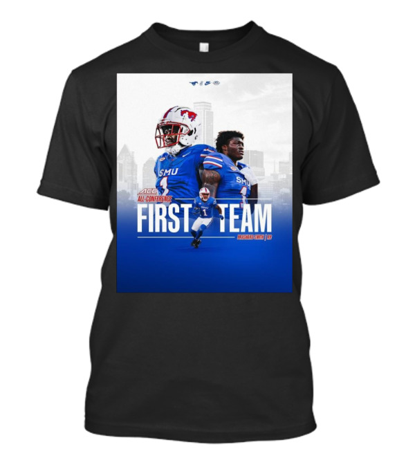 SMU Mustangs First Team ACC All-Conference Brashard Smith RB T-Shirt