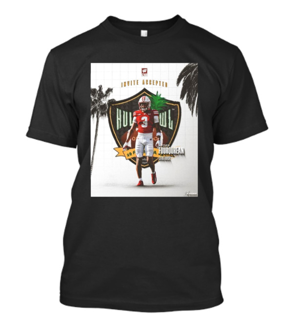 Invite Accepted Nyzier Fourqurean Wisconsin Badgers Cornerback 2025 Hula Bowl T-Shirt