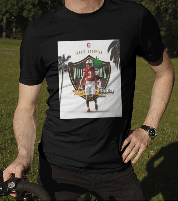 Invite Accepted Nyzier Fourqurean Wisconsin Badgers Cornerback 2025 Hula Bowl T-Shirt