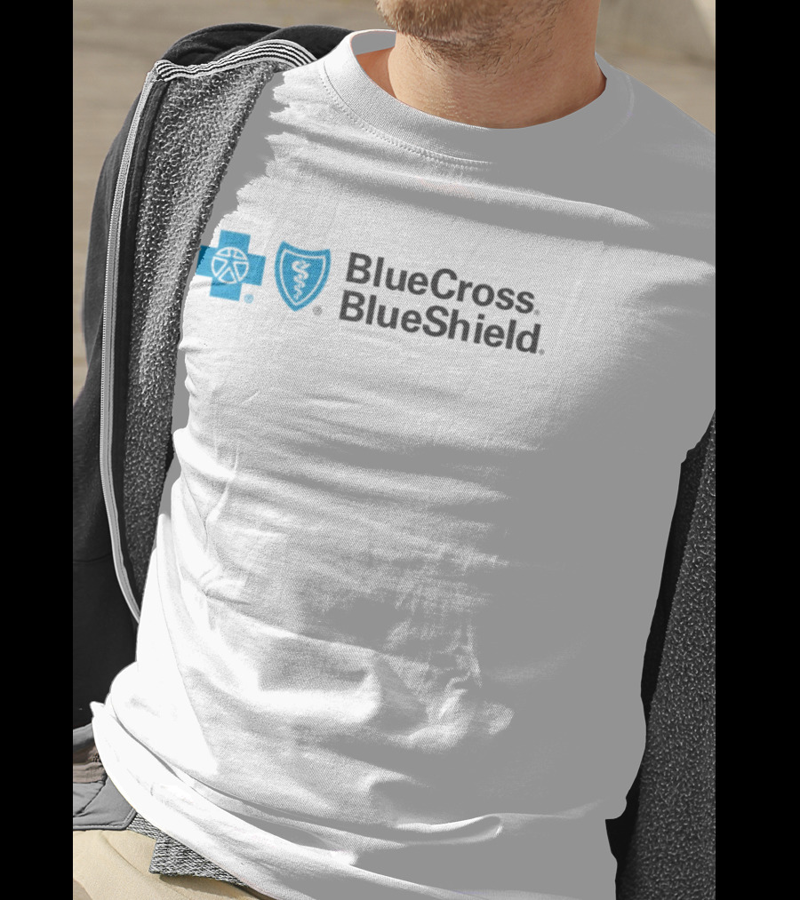 Blue Cross Blue Shield Logo With Connecticut New York Missouri Coverage T-Shirt