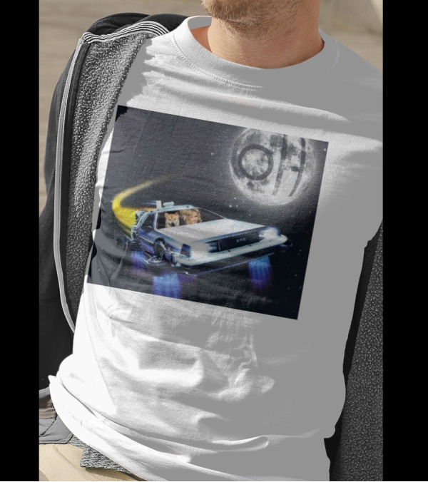Hailey Welch Tuah The Future Ridin With My Shiba In My DeLorean Under Moonlit Skies T-Shirt