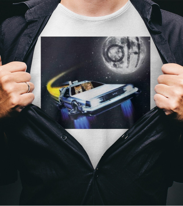 Hailey Welch Tuah The Future Ridin With My Shiba In My DeLorean Under Moonlit Skies T-Shirt