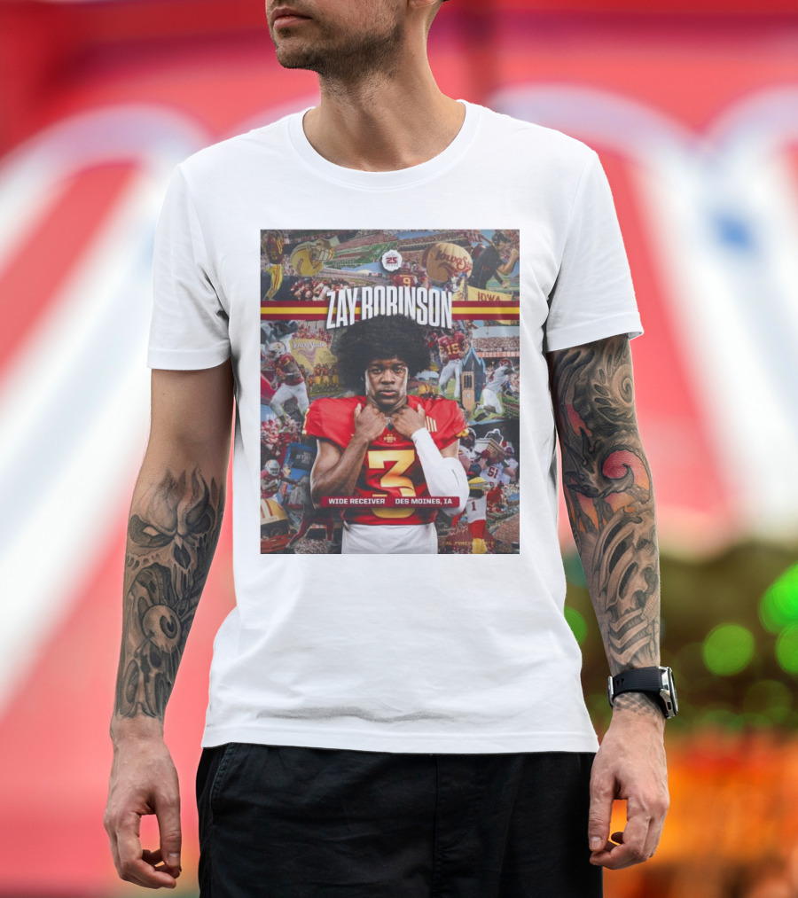 Zay Robinson Iowa State Cyclone Wide Receiver Des Moines IA Football Superstar T-Shirt