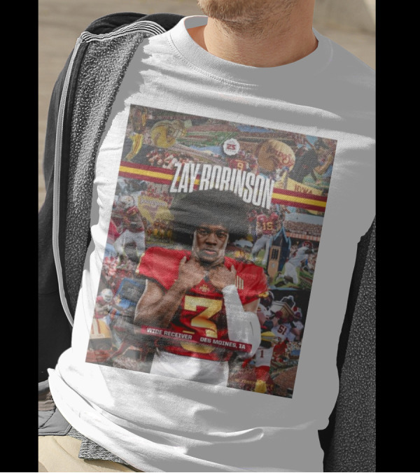 Zay Robinson Iowa State Cyclone Wide Receiver Des Moines IA Football Superstar T-Shirt