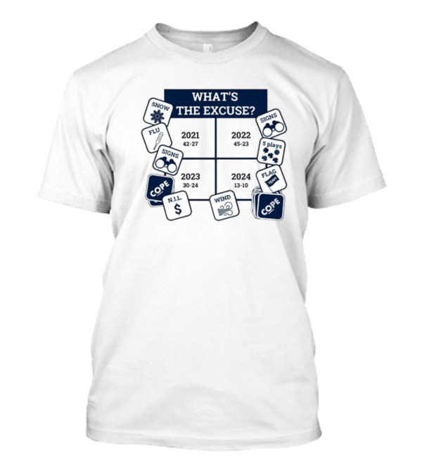 Michigan Wolverines What's The Excuse Snow Flu Signs 2021-2024 Cope NIL Flag Wind Plays T-Shirt