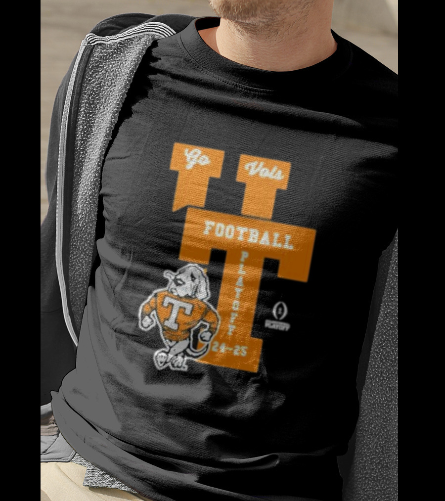 Tennessee Vols Football Playoff 24-25 Go Vols Interlock Strutting Smokey T-Shirt