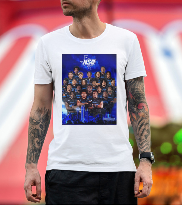 Premium T-Shirt: SMU Mustang NSD The Highest-Rated Class in History 2TateOfDalla5 Texas Skyline Background T-Shirt SMU Mustang NSD The Highest-Rated Class in History 2TateOfDalla5 Texas Skyline Background T-Shirt