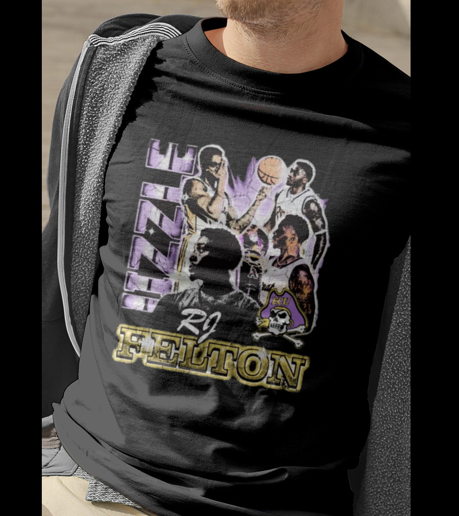 RJ Felton Jizzle ECU Basketball 90s Style With Pirates T-Shirt