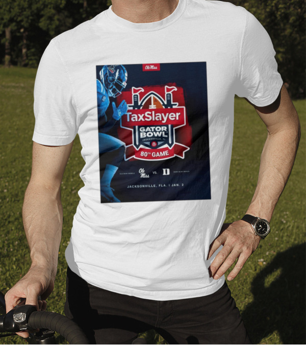Ole Miss Rebels Vs Duke Blue Devils TaxSlayer Gator Bowl 80th Game Jacksonville Fla Jan 2 T-Shirt