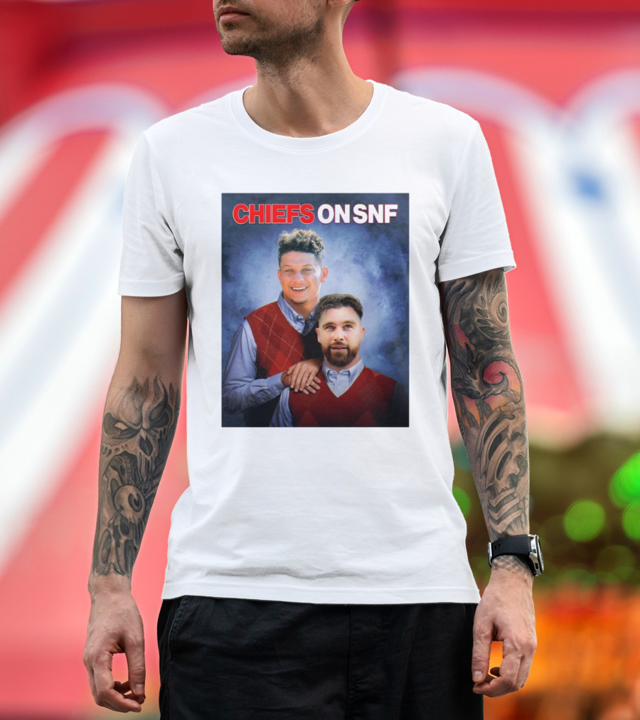 Patrick Mahomes Travis Kelce Chiefs on SNF New Heights Step Brothers T-Shirt
