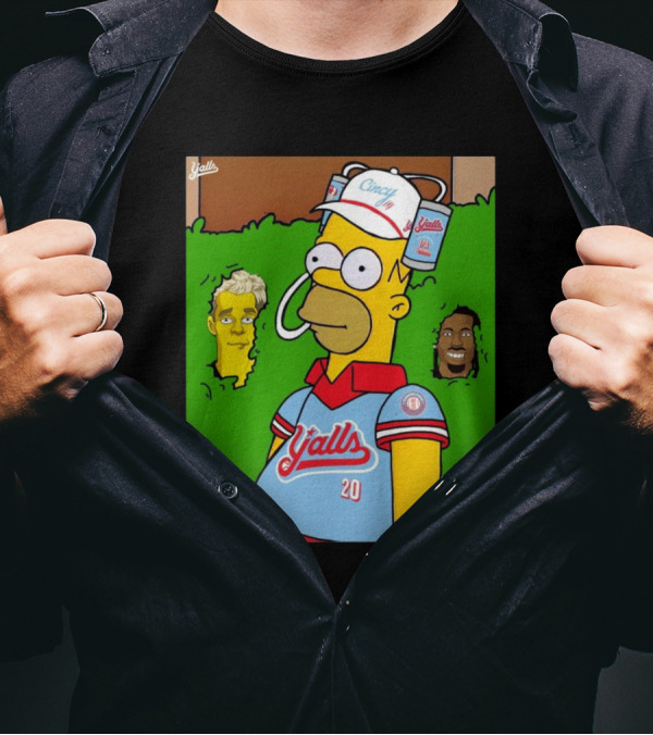Cincy Y'alls Simpsons Inspired Joe Burrow Higgins Football T-Shirt