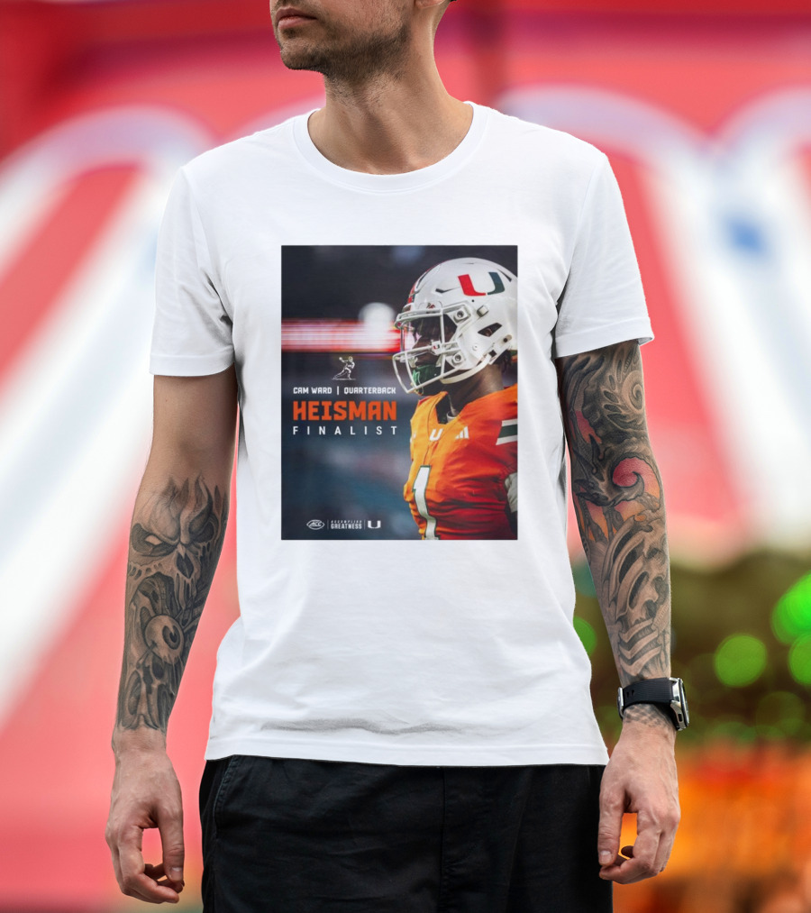 Cam Ward Quarterback Miami Hurricanes Heisman Finalist T-Shirt
