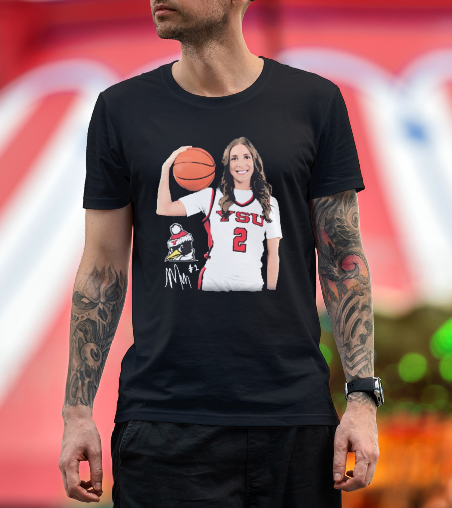 YSU Penguins Malia Magestro #2 Illustrated Signature Basketball Jersey T-Shirt