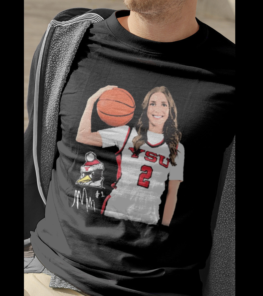 YSU Penguins Malia Magestro #2 Illustrated Signature Basketball Jersey T-Shirt