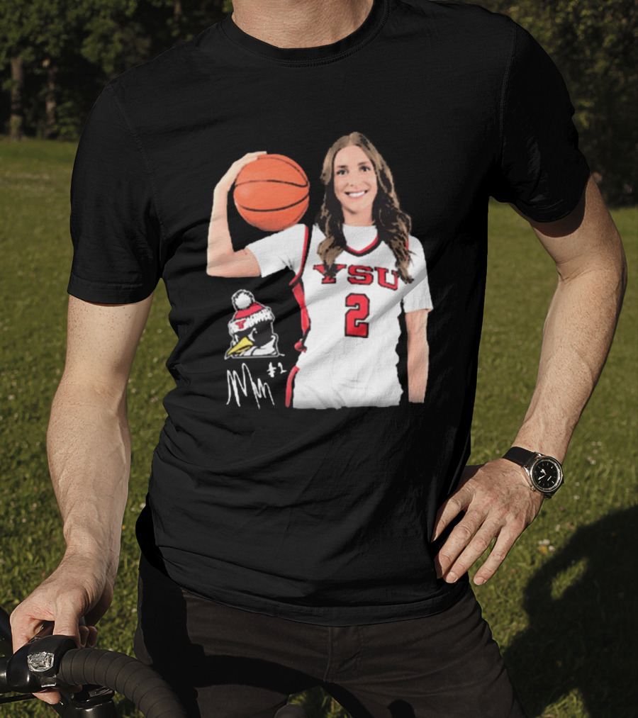 YSU Penguins Malia Magestro #2 Illustrated Signature Basketball Jersey T-Shirt