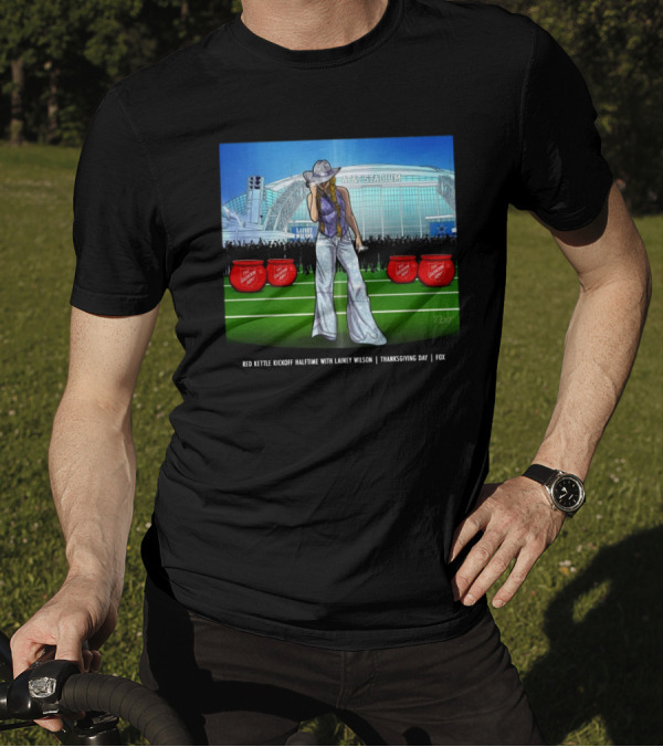 AT&T Stadium Red Kettle Kickoff Halftime Thanksgiving Day Fox With Lainey Wilson T-Shirt