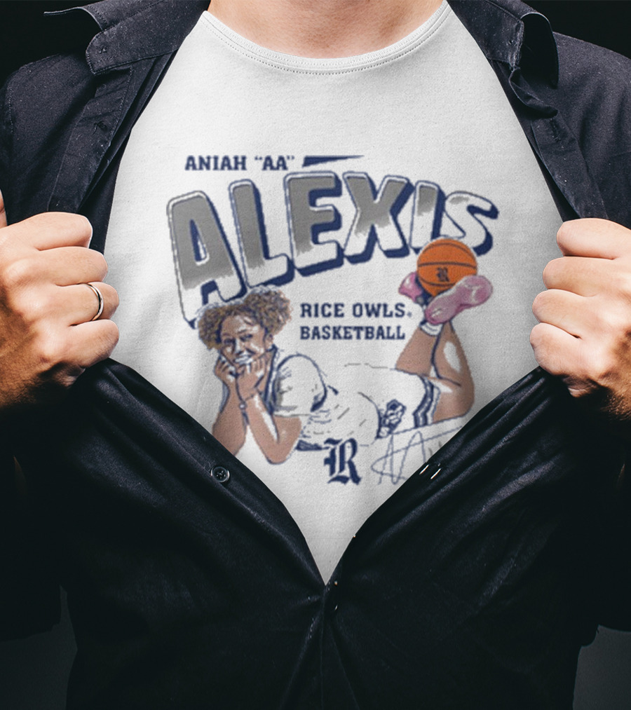 Aniah AA Alexis Rice Owls Basketball Signature #24 T-Shirt