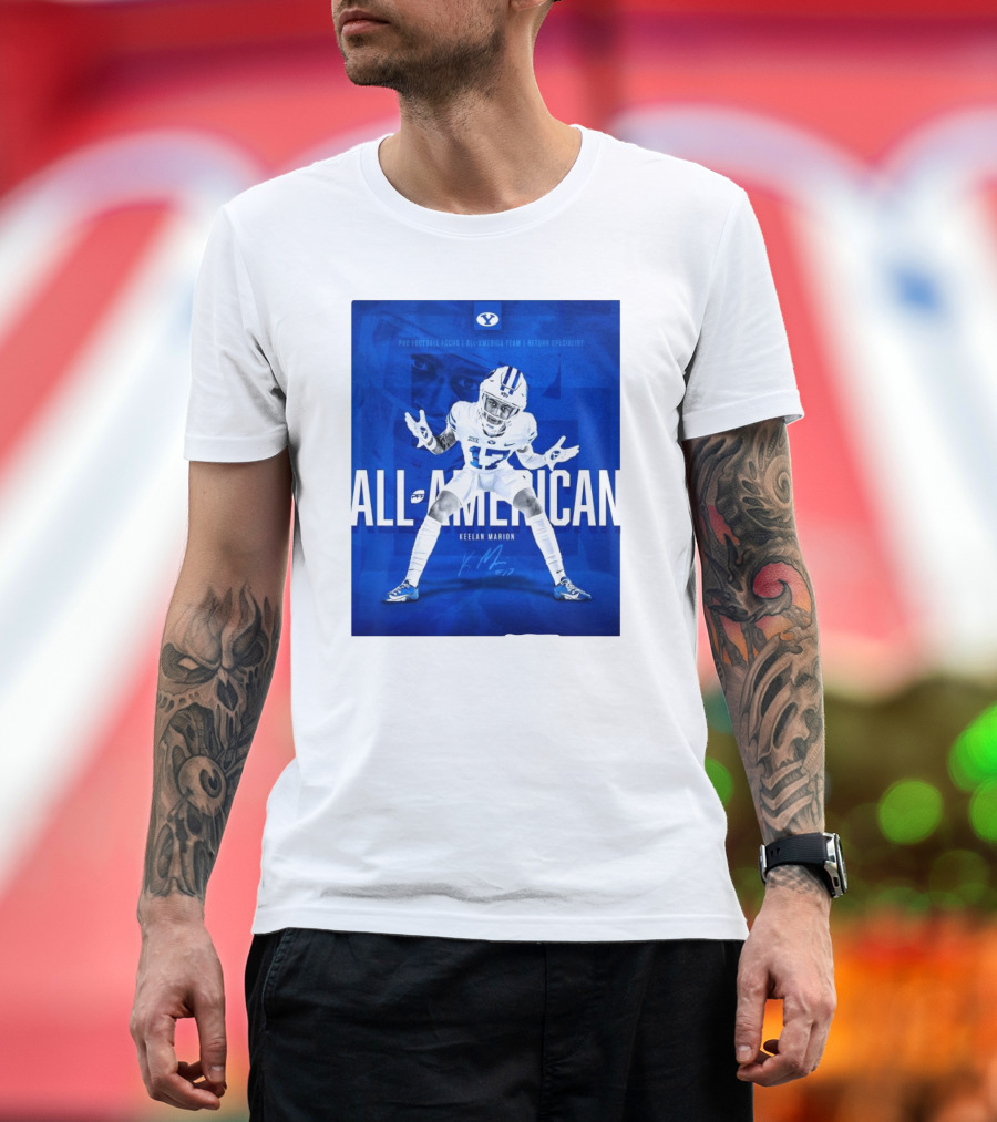 BYU Cougars Keelan Marion PFF All-American Team 17 Return Specialist Signature T-Shirt