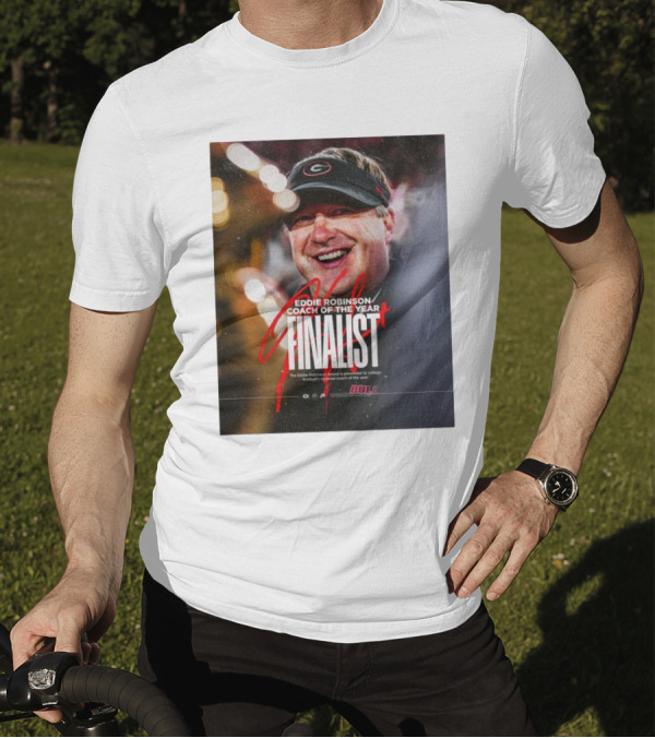 Georgia Bulldogs Eddie Robinson Coach Of The Year Finalist Signature T-Shirt