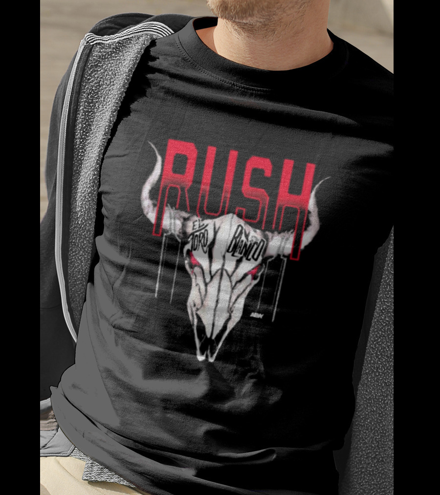 Rush El Toro Blanco AEW Skull With Red Eyes T-Shirt