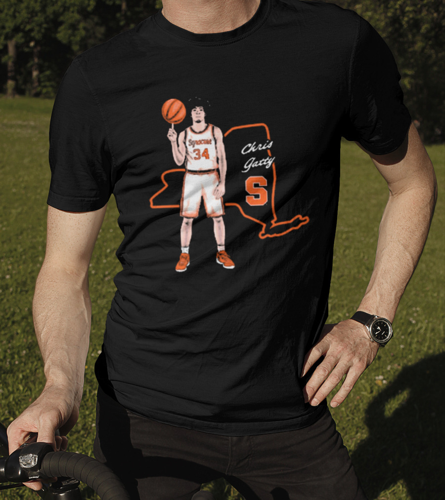 Chris Gatty Syracuse Number 34 Basketball New York Orange S T-Shirt