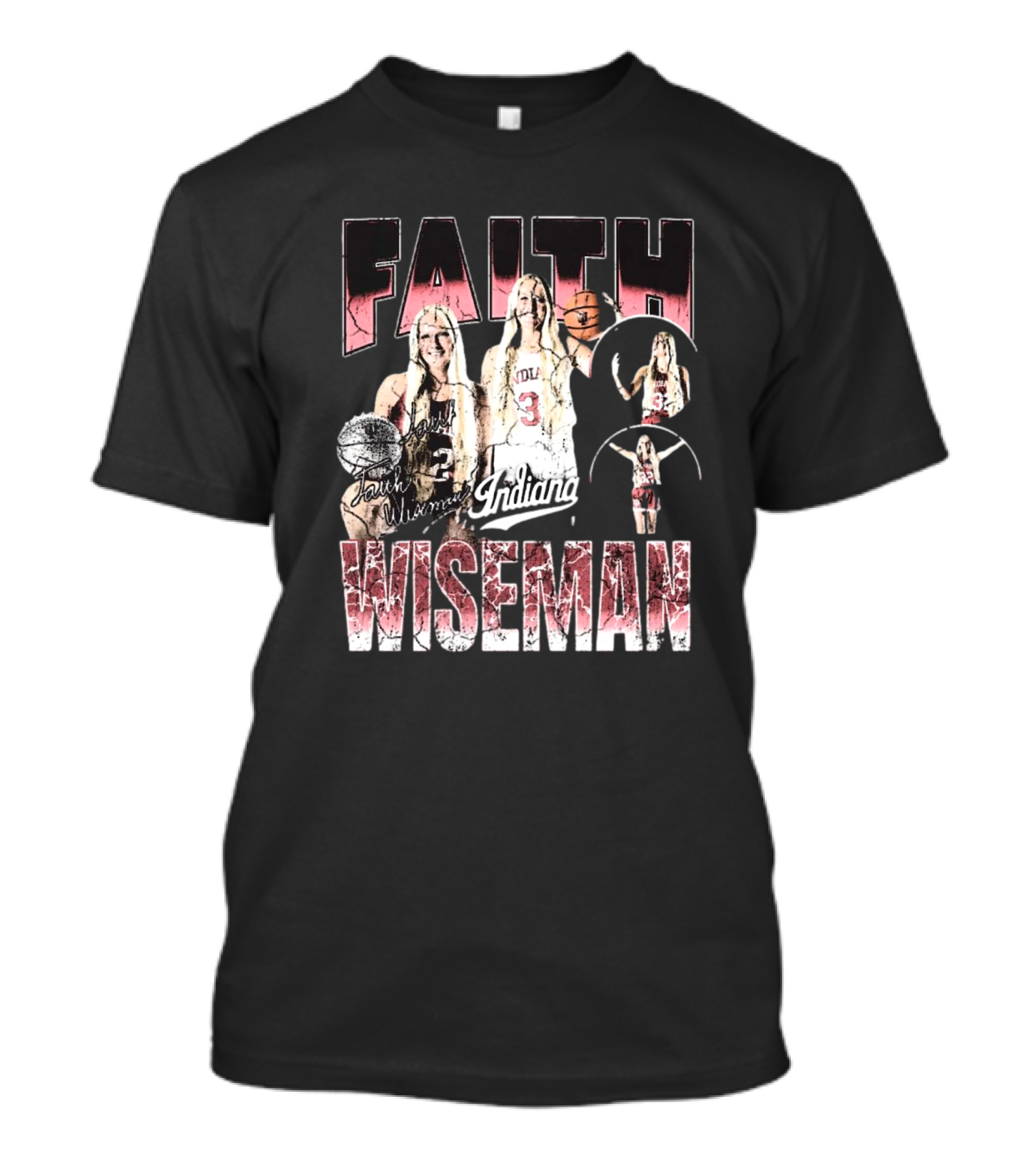 Faith Wiseman Indiana Hoosiers Basketball Signature 90s T-Shirt