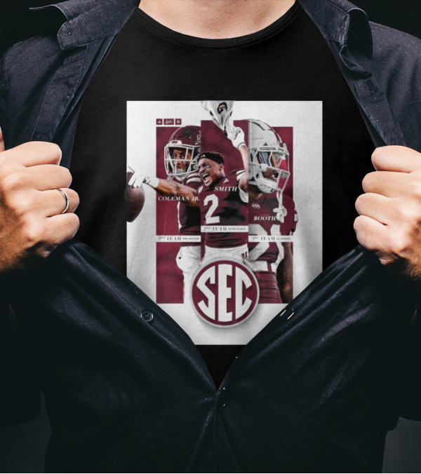 Isaac Smith, Kevin Coleman Jr., Davon Booth 2nd Team All-SEC Honors Southeastern Conference T-Shirt