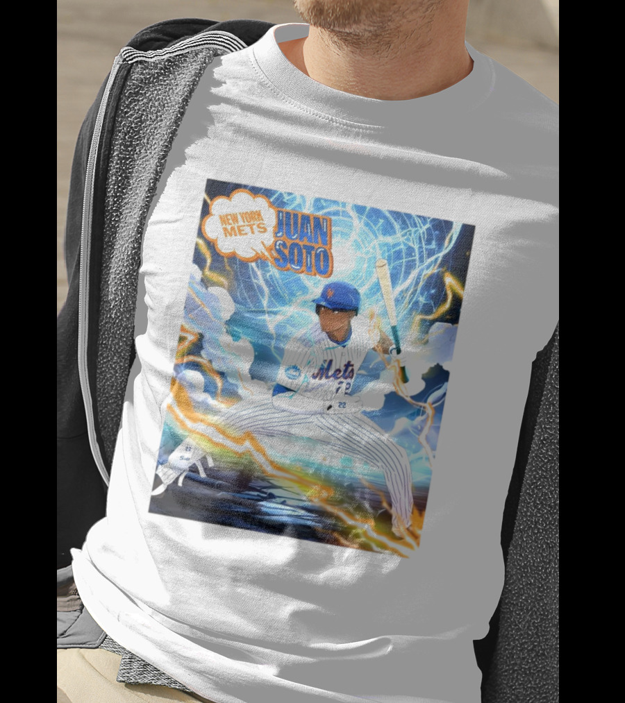 New York Mets Juan Soto Baseball Lightning Adventure T-Shirt