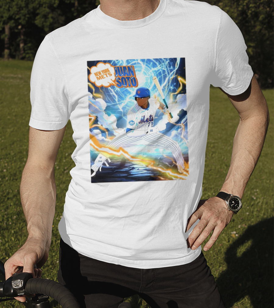 New York Mets Juan Soto Baseball Lightning Adventure T-Shirt