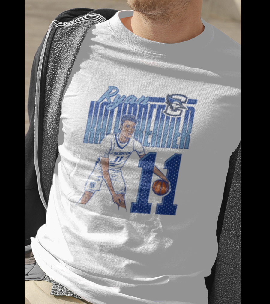 Ryan Kalkbrenner Creighton Bluejays Number 11 Cartoon Big East Conference T-Shirt