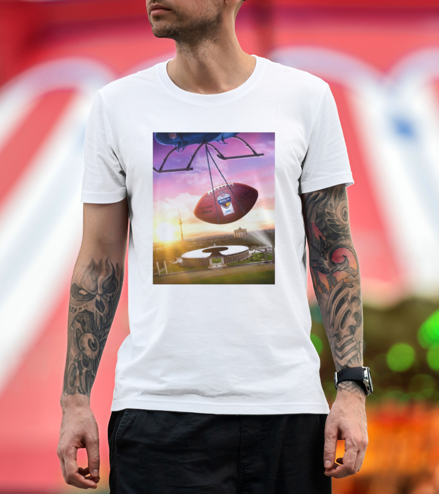 The Duke Wilson NFL Football Arrives in Berlin with Deutschland T-Shirt