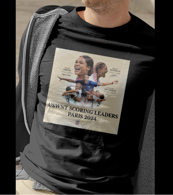 USWNT Scoring Leaders Paris 2024 Sophia Smith Trinity Rodman Mallory Swanson Signatures 7 Goals 3 Assists T-Shirt