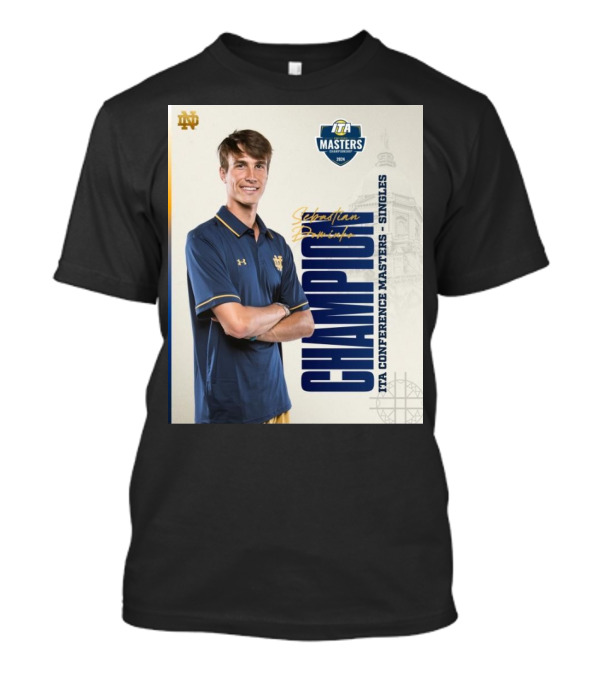 Sebastian Dominko ITA Conference Masters Singles Champion 2024 Signature Notre Dame T-Shirt