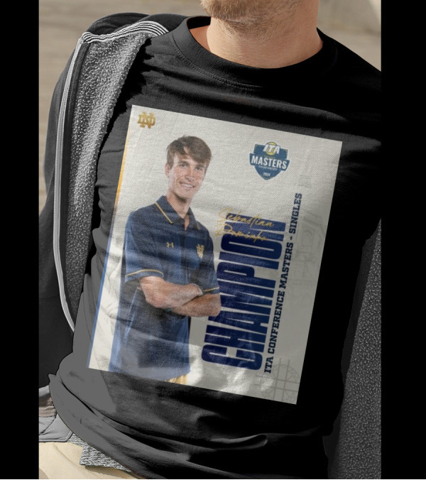 Sebastian Dominko ITA Conference Masters Singles Champion 2024 Signature Notre Dame T-Shirt