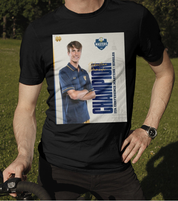 Sebastian Dominko ITA Conference Masters Singles Champion 2024 Signature Notre Dame T-Shirt
