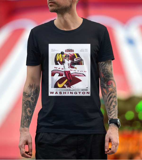 Premium T-Shirt: Week 15 Commanders at Saints Washington Burgundy and White Combo Featuring SeatGeek T-Shirt Week 15 Commanders at Saints Washington Burgundy and White Combo Featuring SeatGeek T-Shirt