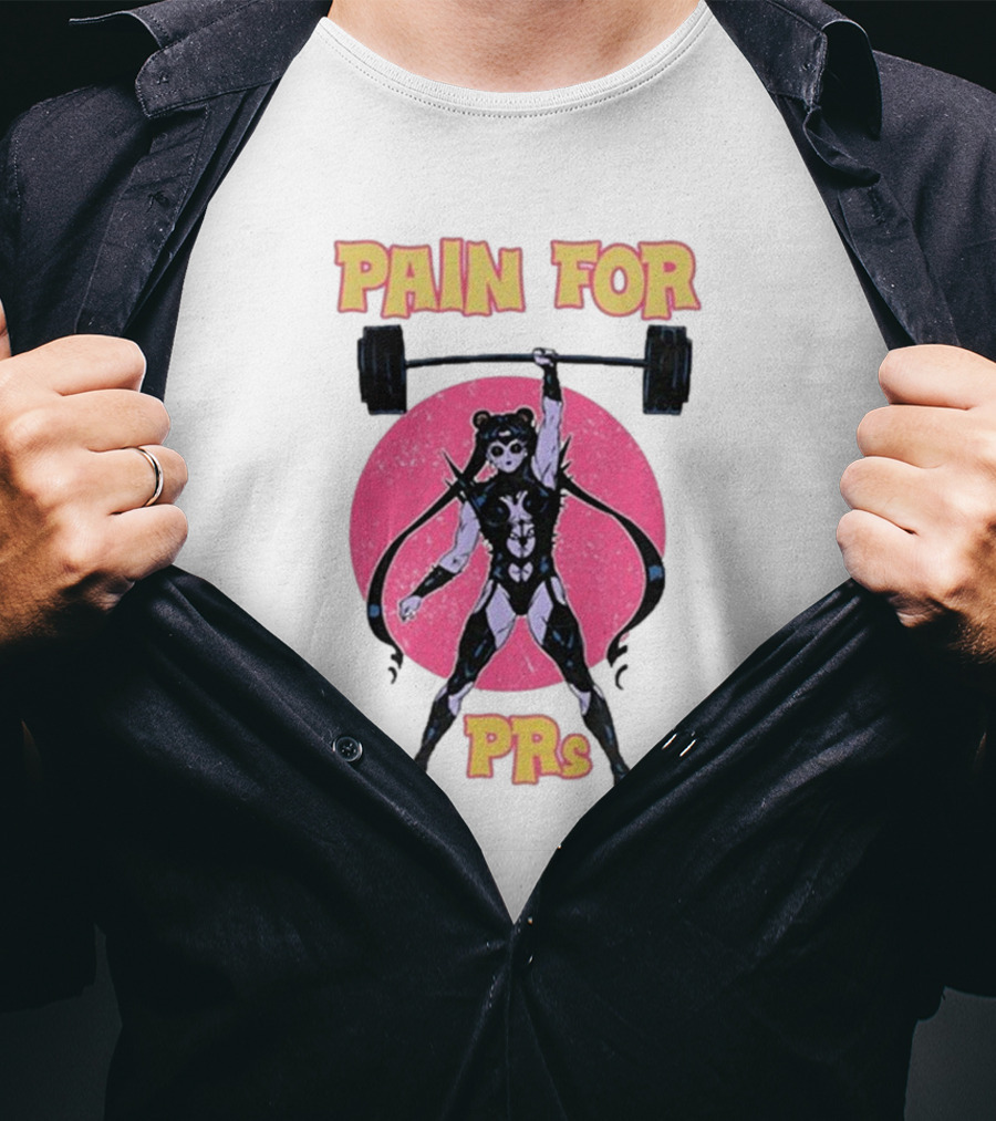 Pain For PRs Weightlifting Warrior With Barbell T-Shirt