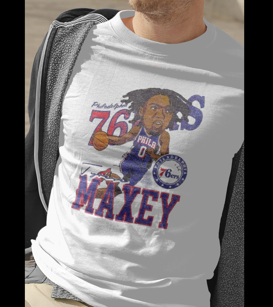 Philadelphia 76ers Tyrese Maxey Caricature Player New Era 76 Philadelphian Phila Maxey 6ers T-Shirt
