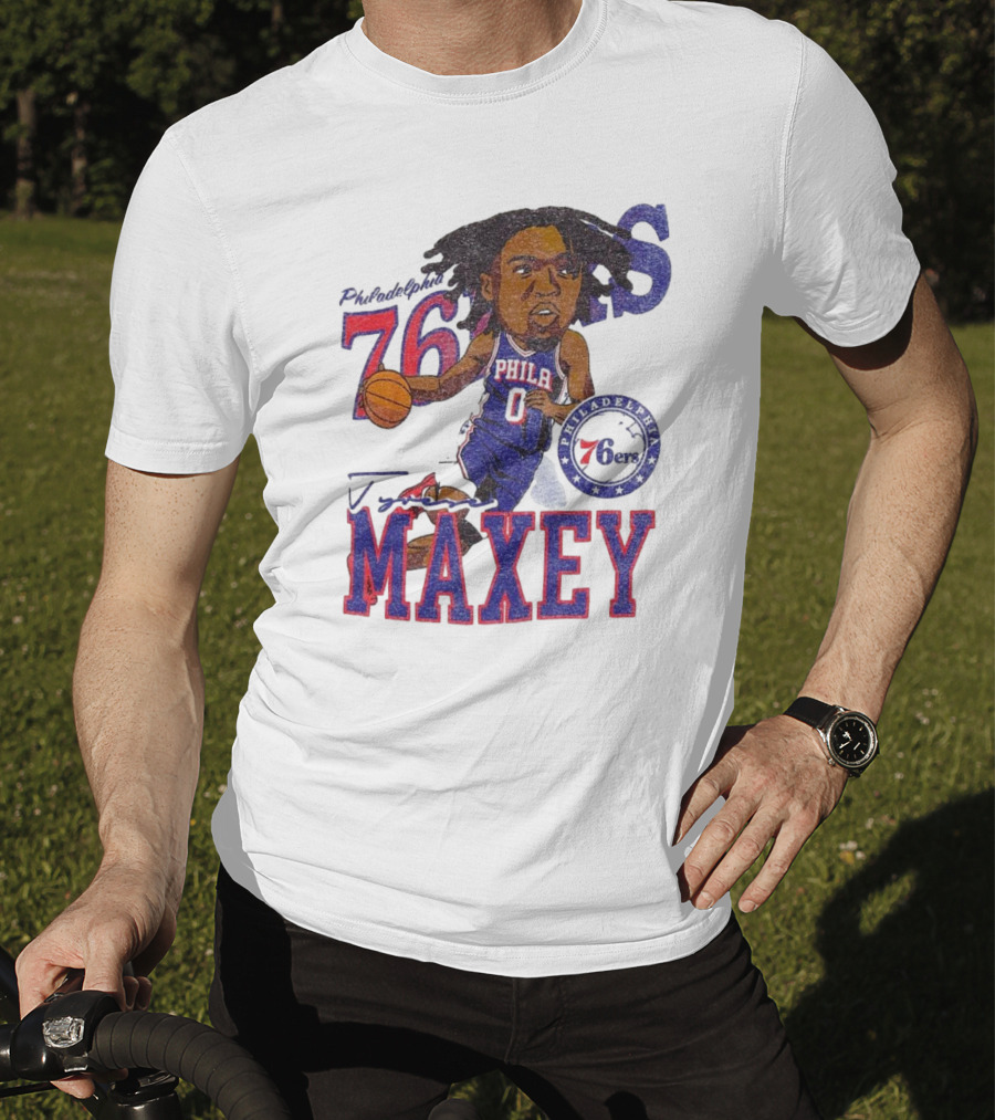 Philadelphia 76ers Tyrese Maxey Caricature Player New Era 76 Philadelphian Phila Maxey 6ers T-Shirt
