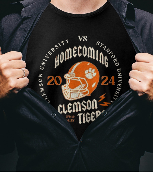 Clemson University Vs Stanford University Homecoming 2024 Clemson Tigers 7PM Death Valley T-Shirt