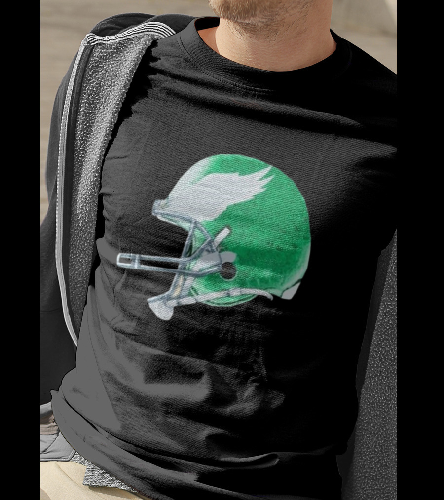 Eagles Green Winged Football Helmet T-Shirt