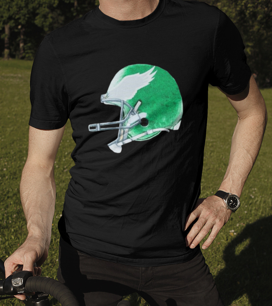 Eagles Green Winged Football Helmet T-Shirt