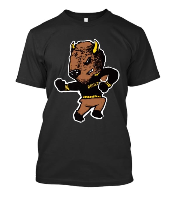 Boulder Buffalo Mascot Pose Travis Hunter Colorado T-Shirt