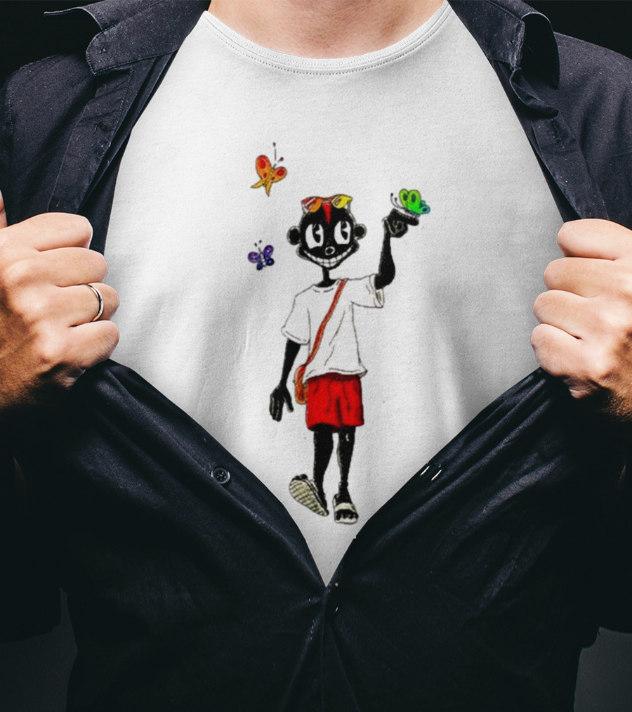 Lil Darkie I Wanna Be Painting Colorful Butterflies T-Shirt